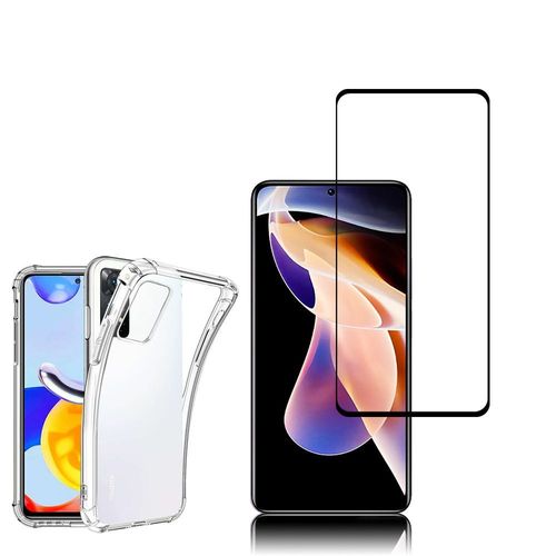 Coque Silicone Tpu Souple Pour Xiaomi Redmi Note 11 Pro/ Note 11 Pro 5g 6.67" Anti-Choc Ultra Résistant Avec Coins Renforcés - Transparent + 1 Film Verre Trempé - Noir