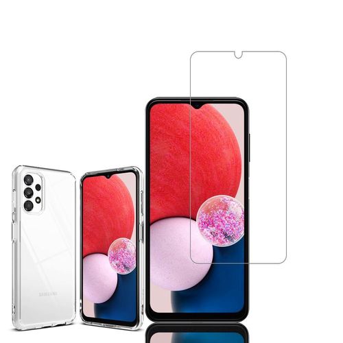 Coque Silicone Pour Samsung Galaxy A13 (Sm-A137) 4g 6.6" Gel Ultraslim Et Ajustement Parfait - Transparent + 1 Film Verre Trempé - Transparent