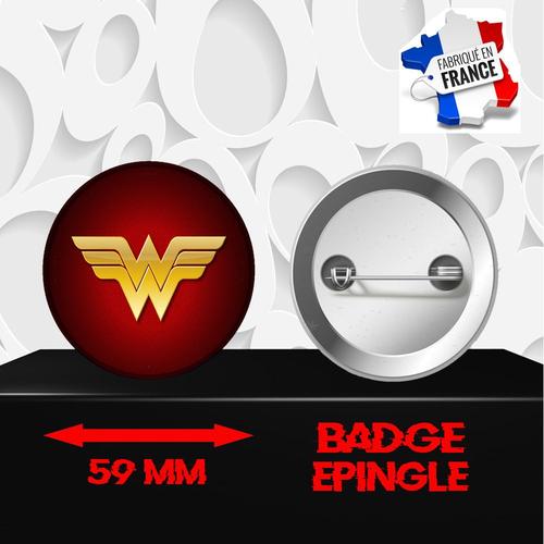 Badge À Épingle 59 Mm Logo Super Héros Wonder Woman 0021