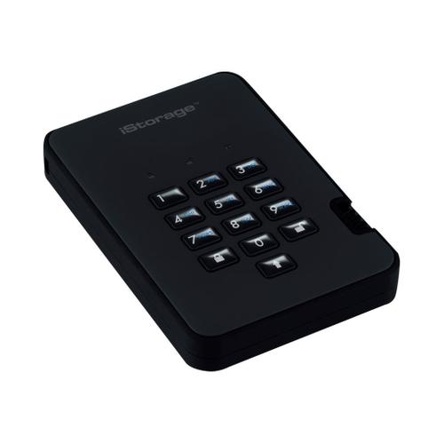 iStorage diskAshur² - SSD - chiffré - 2 To - externe (portable) - USB 3.1 - FIPS 197, 256-bit AES-XTS - noir fantôme - Conformité TAA