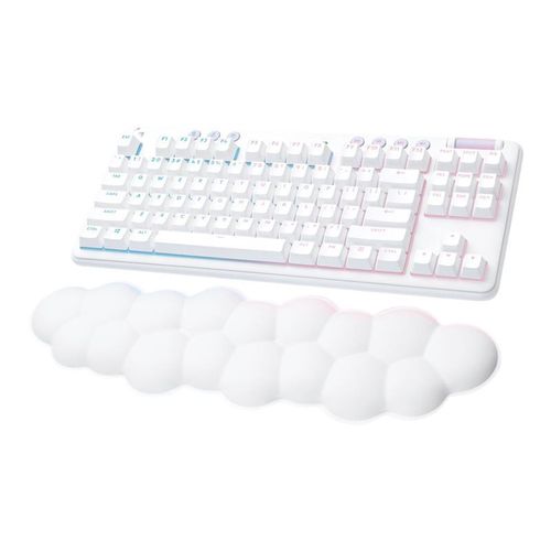 Logitech G715 - Clavier - sans clé - backlit - Bluetooth, 2.4 GHz - QWERTZ - Suisse - commutateur : Tactile - blanc