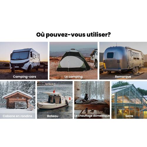maXpeedingrods Chauffage Diesel 12V 5KW Tout-en-un + Adaptateur Electrique  pour Voiture Bus Camions Bateau Caravane Camping-car
