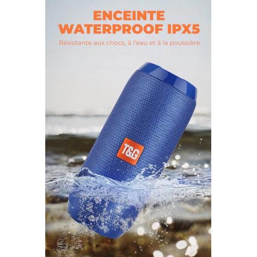 Enceinte bluetooth portable waterproof douche resiste aux chocs, à l'eau et à la poussiere. Enceinte bleu - conextion par telephone mobile