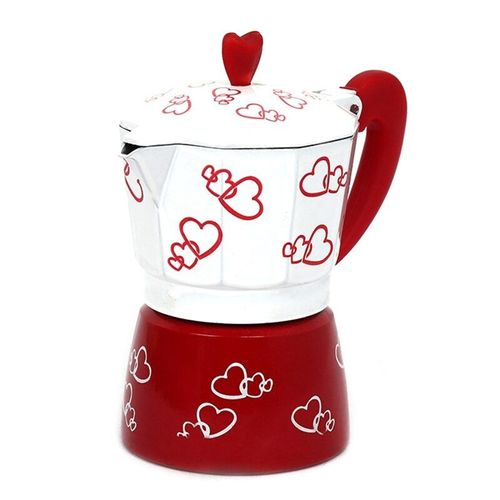 Cafetière En Alliage D'aluminium, Moka, Expresso, Filtre, C¿Ur Rouge