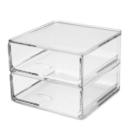 Boîte de rangement de maquillage à tiroirs transparents, support de rouge à lèvres, boîte de rangement de cosmétiques anti-poussière, tiroir de bureau