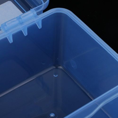 Boîte à outils de peinture et de couture de bijoux en plastique à 2 couches, boîte de rangement organisateur de bijoux rose/bleu, outils et accessoires