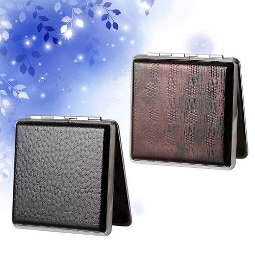 Boîte à fermeture en métal pour hommes, 2 pièces, fermeture en PU, boîte de rangement Premium, conteneur (marron)