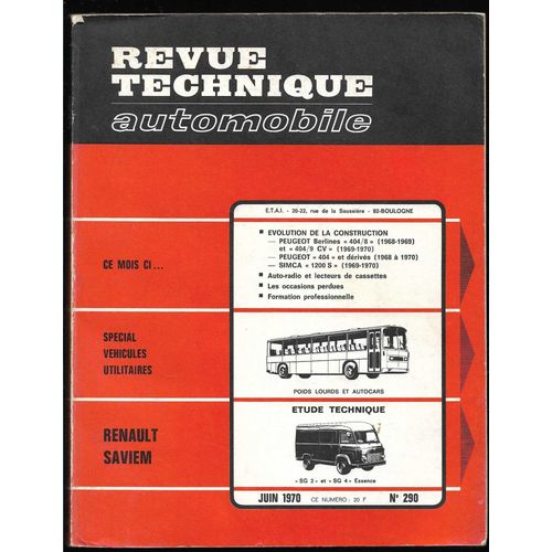 Revue Technique Renault Saviem Sg2 Et Sg4 Moteur Essence Type 817