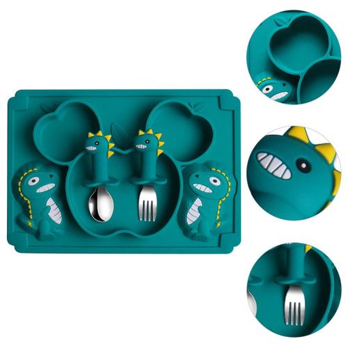 Vaisselle En Silicone Pour Bébé, Bol, Couverts, Fourchette, Plat D'entraînement, Fournitures D'alimentation Pour Enfants