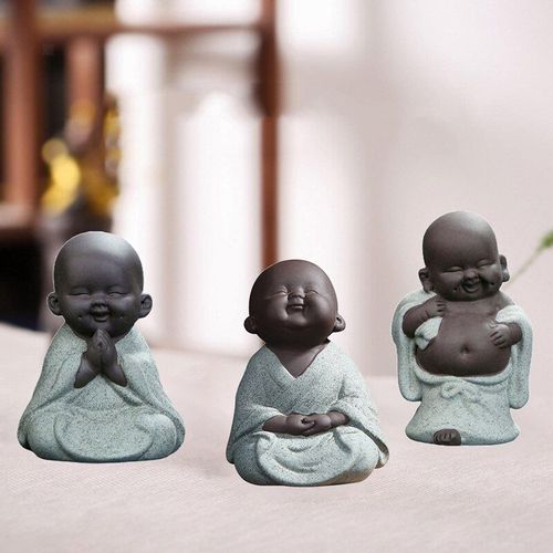 Statue De Bébé Bouddha En Céramique, Petite Et Mignonne Figurine De Moine, Décoration De Maison, Artisanat Créatif, Poupées, Ornements