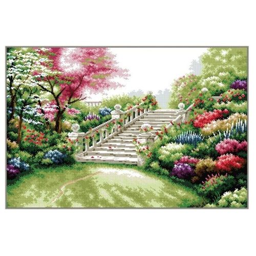 Kit de point de croix fait à la main, tête de pont, belle vue, décor de maison, broderie de toile 14ct