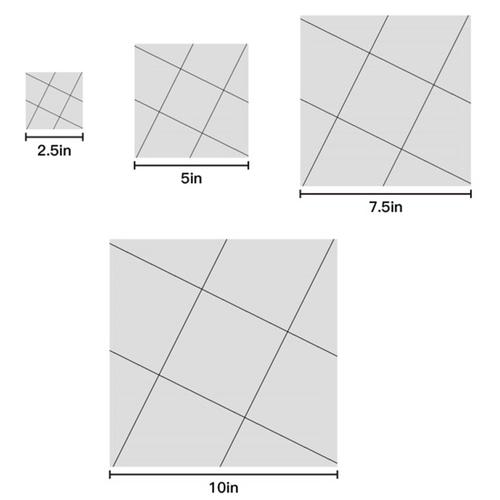 Règle de courtepointe carrée en acrylique, modèles de courtepointe transparents