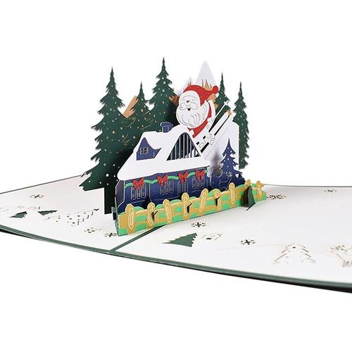 Cartes De Ski 3d Pour Le Père Noël, Cartes De Remerciement Pour Les Amoureux De Noël, Cadeaux Pour Enfants