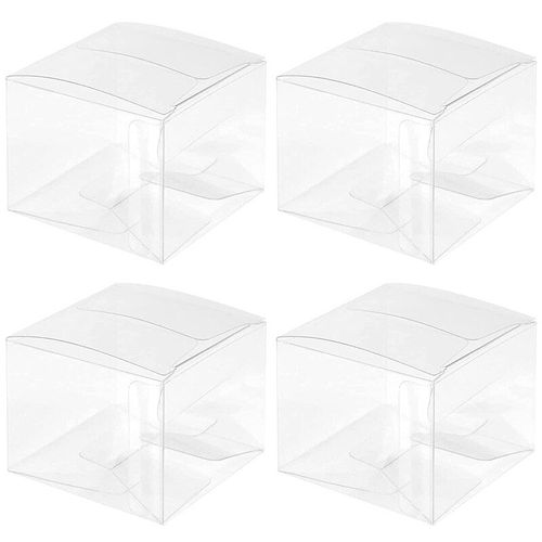 Nouvelle Boîte À Faveur Transparente, Boîtes Cadeaux En Plastique 100 Pièces, Boîtes En Cube Transparentes, Boîte En Pet Pour Mariage, Fête, Réception-Cadeau Pour Bébé, Réception-Cadeau De La Mariée