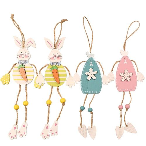 Mignon Lapin De Pâques Enfants Pendentif Artisanal Fête Ornement Bureau Vitrine Jouets Cadeaux De Vacances