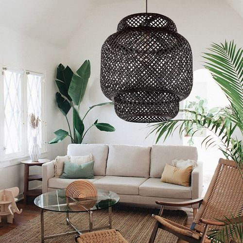 Plafonnier Suspendu Rétro En Bambou Tissé À La Main, Style Japonais, Luminaire Décoratif D'intérieur, Idéal Pour Un Loft, Un Café Ou Un Salon De Thé