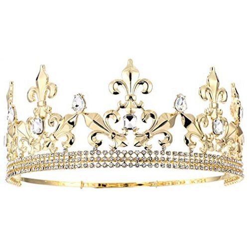 Couronne De Roi En Or Pour Hommes, Ajustable, Style Médiéval Impérial, Pour Anniversaire, Bal