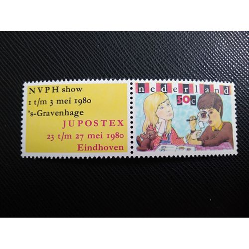 Timbre Pays Bas Yt Fille Et Garçon Avec Album De Timbres 1980 ( 040906 )