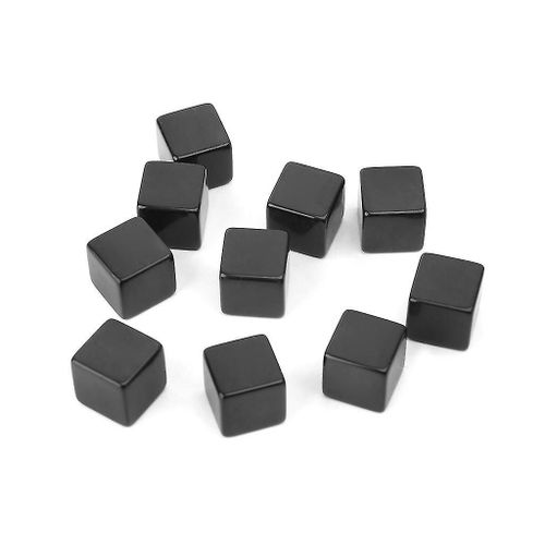 2024 10pcs 16mm Blank Dice Black Acrylic Cube Board Game Kid Toy Diy Fun And Teaching