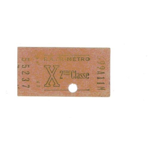 Ticket De Métro Parisien Poinçonné 1950