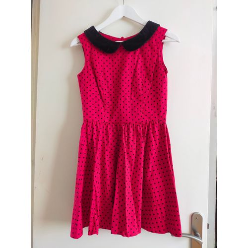 Robe Hell Bunny Rouge À Pois Noirs S Tbe