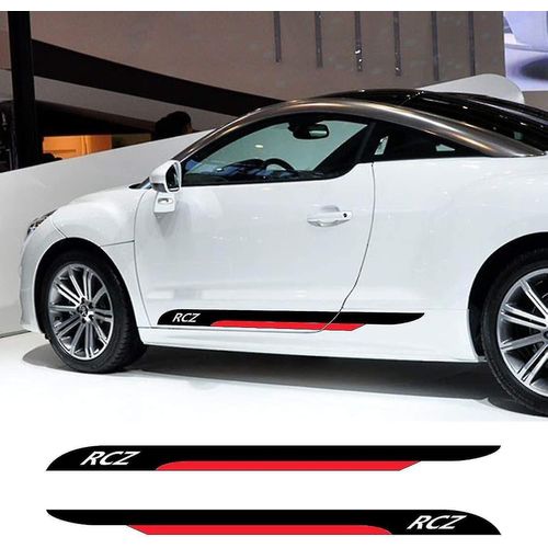 2 Pièces Porte De Voiture Jupe Latérale Rayures Autocollants Pour Peugeot Rcz Auto Diy Film Vinyle Décalcomanies Automobiles Stylisation Tuning Accessoires