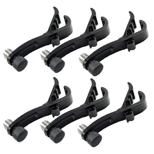 6pcs Shockproof Microphone Drum Rim Clip Tom Snare Mount Mic Clamps Holdereu