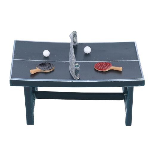 1:12 Dollhouse Table Tennis Table Miniature Table Tennis Bats Decor...