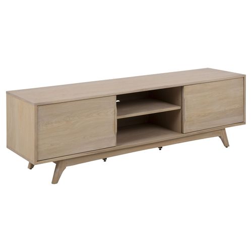 Meuble Tv En Mdf Avec 2 Portes Coulissantes - Beige