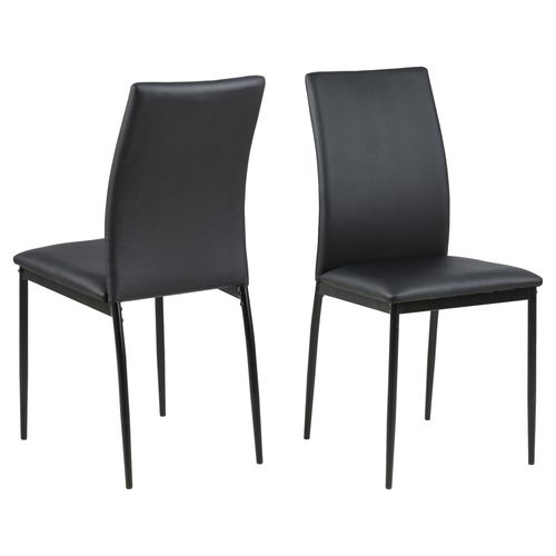 Lot De 4 Chaises De Salle À Manger En Similicuir - Noir
