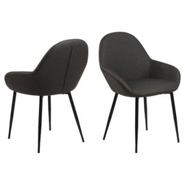 Lot De 2 Chaises De Salle À Manger Candice Avec Accoudoirs Similicuir - Orange Et Gris