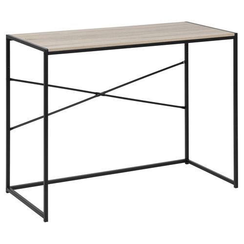 Bureau En Mdf Et Métal - Beige Et Noir