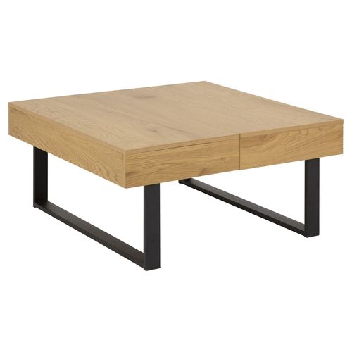 Table Basse Paradise Mdf Et Métal - Marron Et Noir