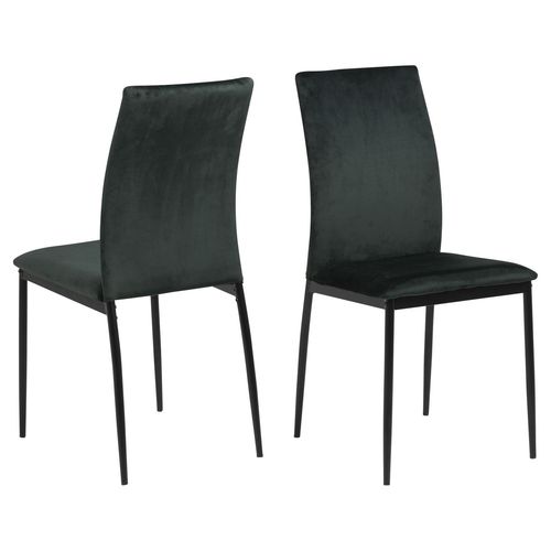 Lot De 4 Chaises De Salle À Manger En Tissu Et Métal - Vert