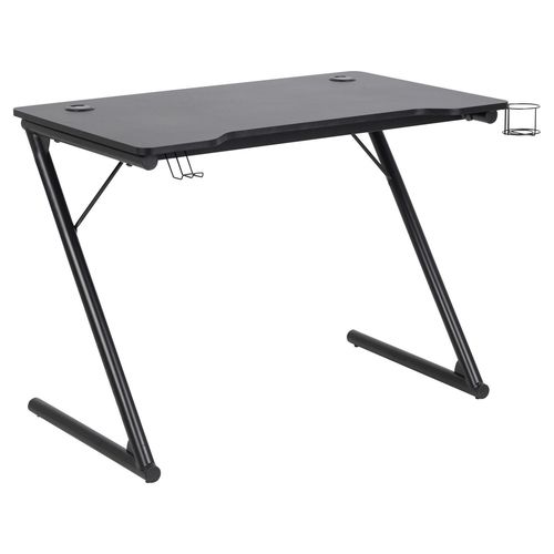 Bureau En Mdf Et Métal - Gris Et Noir
