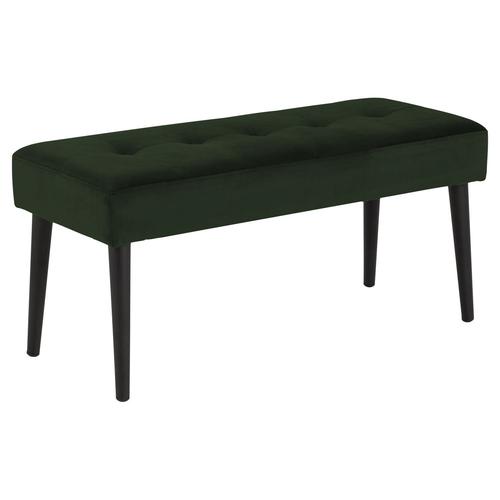 Banc 2 Places En Métal Et Tissus Effet Velours - Vert Sapin Et Noir