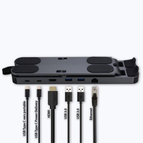 MCL - Station d'accueil + support pour ordinateur portable - USB-C - HDMI - 1GbE