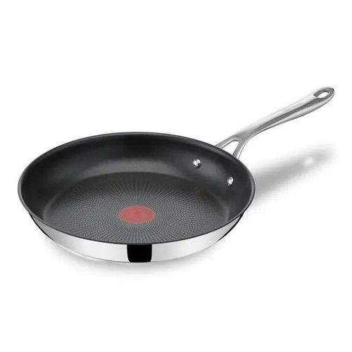 Jamie Olivers Cook's Direct Inox Poêle 28 Cm, Revêtement Antiadhésif, Indicateur De Cuisson, Poignée Sûre Rivetée, Induction E3040644