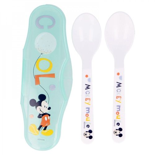 Disney Baby - Lot De 2 Cuillères + Étui De Voyage - Mickey