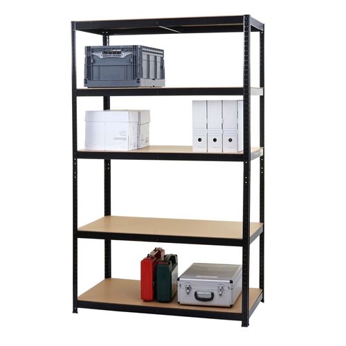 Etagère Robuste Hwc-E33, Pour Rangement,Acier,Charge Maximale 875 Kg, 5 Étagères   Noir 200x120x60cm