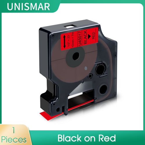 Étiquette D1 pour étiqueteuse Dymo Label Manager,bandes D1,43613mm,40913mm,45013mm,45803mm,53713mm,160mm,280mm - Type Black on Red-12mm