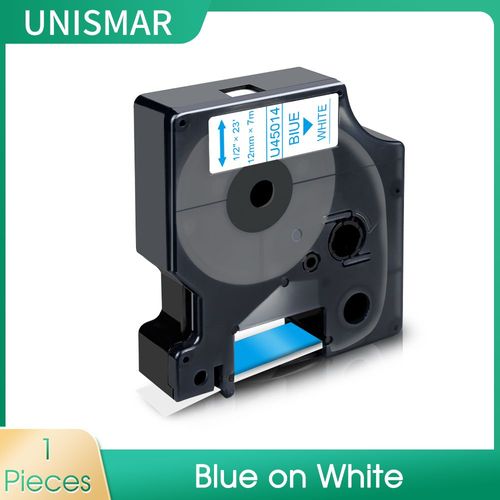 Étiquette D1 pour étiqueteuse Dymo Label Manager,bandes D1,43613mm,40913mm,45013mm,45803mm,53713mm,160mm,280mm - Type Blue on White-12mm