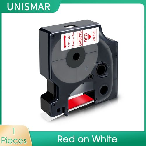 Étiquette D1 pour étiqueteuse Dymo Label Manager,bandes D1,43613mm,40913mm,45013mm,45803mm,53713mm,160mm,280mm - Type Red on White-12mm