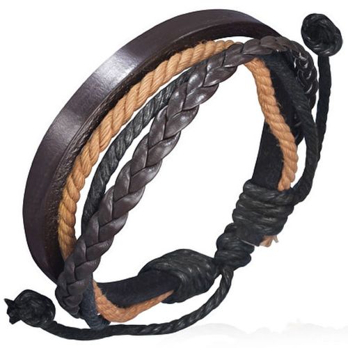 Zense - Bracelet Homme Mode En Cuir Multi-Couleurs Et Ajustable Zb0065