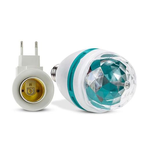 Ampoule Led E27 3w Rgb, Projecteur De Couleur Magique, Lumière De Scène Rotative Automatique, Flexible, Adaptateur Pour Fête Ktv Disco