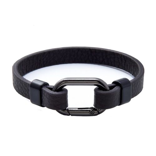 Zense - Bracelet Homme Tendance En Cuir Et Attache En Acier Noir Zb0352