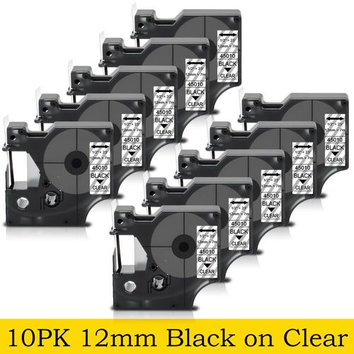 Étui Rigide Pour Dymo Labelmanager 160 280 Colorpop Imprimante D'étiquettes Eva Boîte De Transport Étui De Protection Sac Pour Dymo D1 45013 Ruban Adhésif - Type 10pk Black On Clear