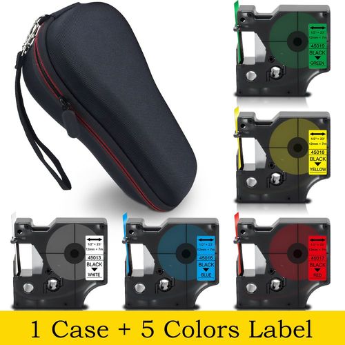 Étui Rigide Pour Dymo Labelmanager 160 280 Colorpop Imprimante D'étiquettes Eva Boîte De Transport Étui De Protection Sac Pour Dymo D1 45013 Ruban Adhésif - Type 1 Case 5 Label