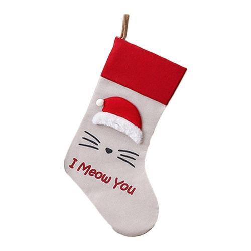 Grandes Chaussettes De Noël Avec Patte De Chien Et Chat, 18 Pouces, Sac De Friandises, Pour Décoration De Maison, Arbre De Cheminée