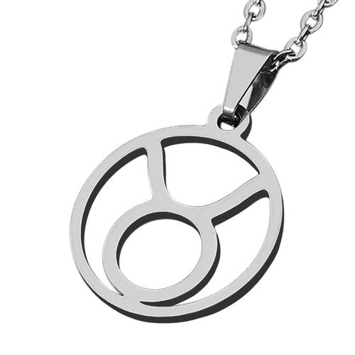 Zense - Pendentif Zodiaque Taureau Pour Homme Zp0235 - Avec Chaîne 51 Cm